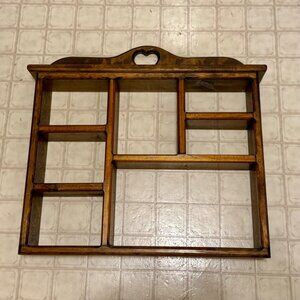 Charming Vintage Wooden Wall Shelf with Heart Cutout